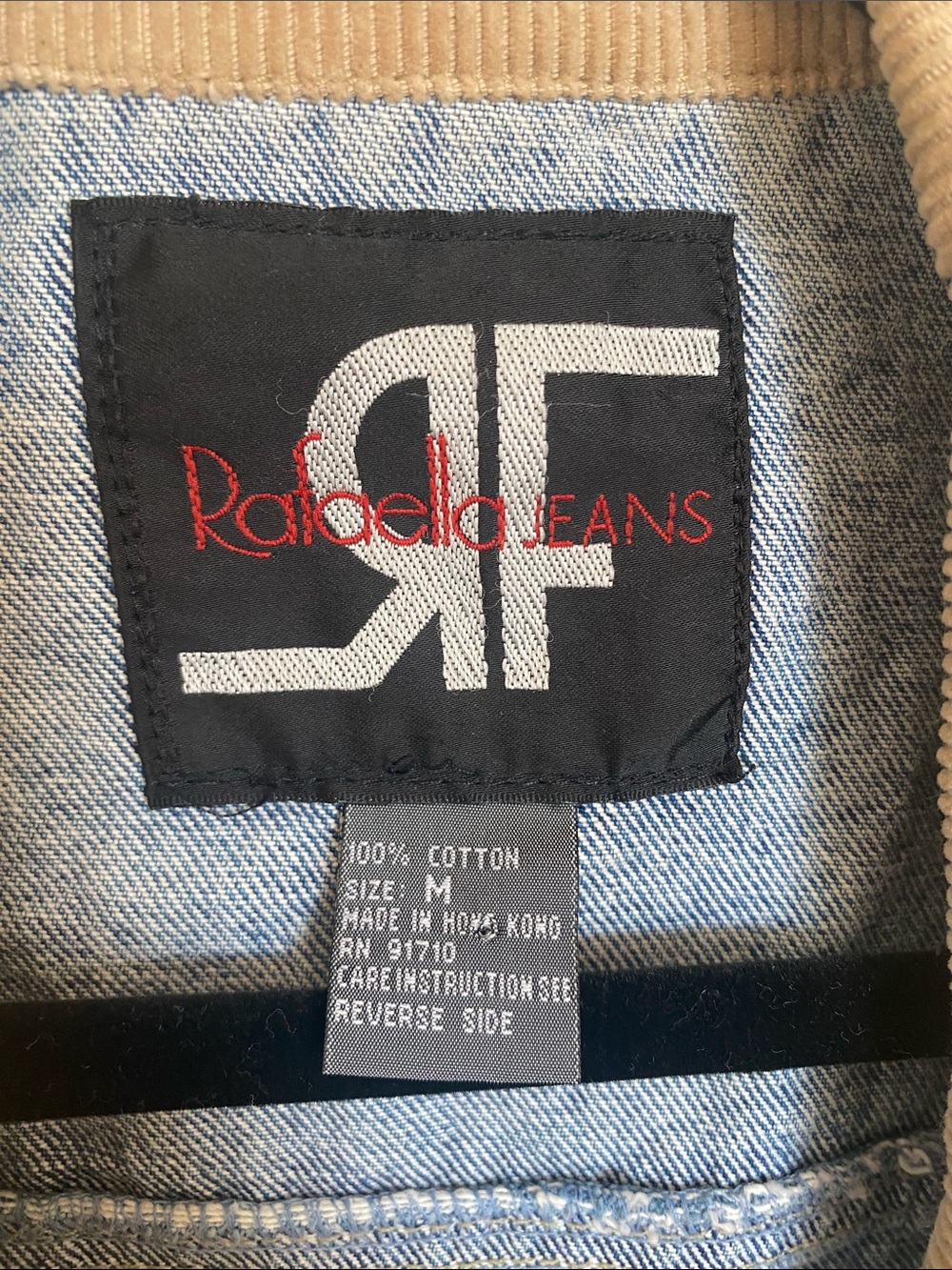 Vintage Rafaella Jeans Women’s Y2K Denim Vest with Ribbed Collar Size M - Picture 2 of 6